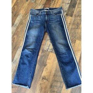 Principle Denim Innovators Optimist Side Stripe Raw Hem Cropped Jeans 31